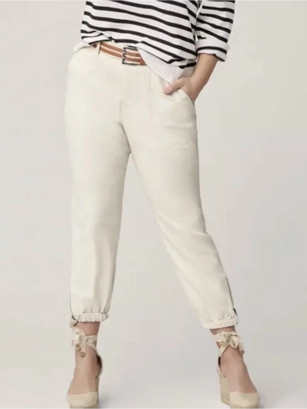 Cabi Compass Pants in Oyster Cream Ankle Pants - Classic Casual